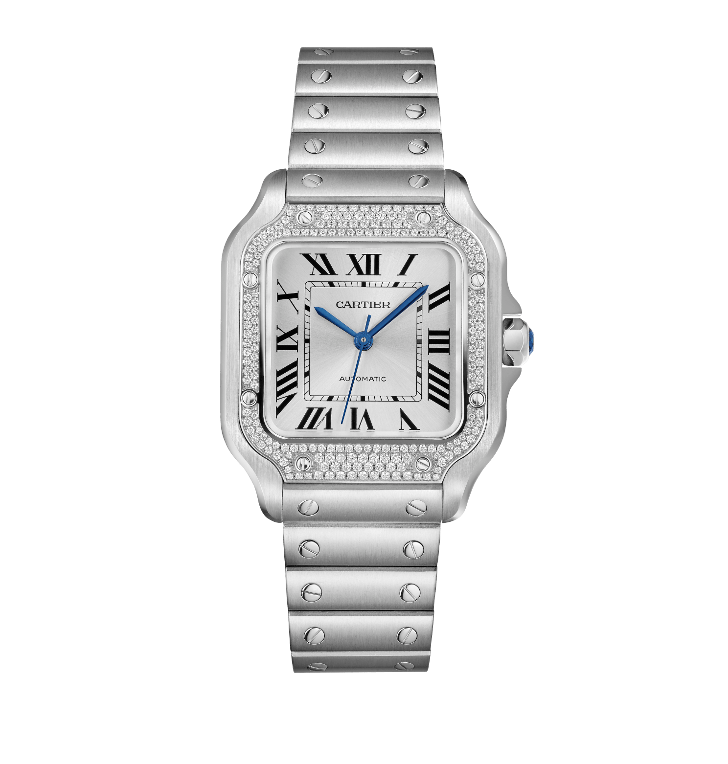 Santos De Cartier Watch with Diamonds